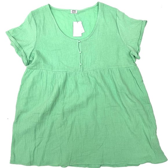 Cotton On Curve Spring Green Bella Dress Pistachio Gelato w/ Pockets NWT - Picture 2 of 6